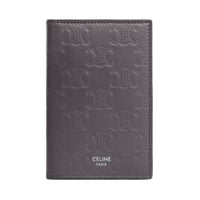 CELINE Triomphe Calfskin Card Holder Men's Gray