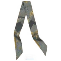 HERMES Silk Silk Scarves Men's Blue Gray/Green