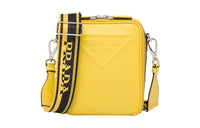 PRADA Saffiano Leather Shoulder Bag Crossbody Bag Cell Phone Pouch Men's Sunlight Yellow