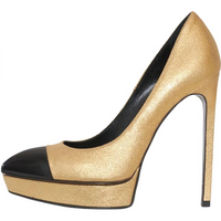 SAINT LAURENT Janis Slim Heel High Heels 13cm Women's Gold