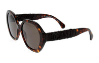 CHANEL Irregular Shape Sunglasses Women's Tortoiseshell