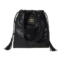 MIU MIU Nappa Leather Handbag Shoulder Bag Women's Black