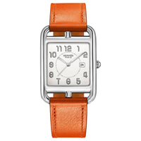 HERMES Wrist Watch Quartz Movement Cowhide Strap 37*29mm White Dial Women's Watch