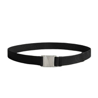 HERMES Badge Logo Leather Belts Men's Black Width 3cm