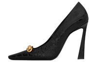 SAINT LAURENT Silvana Embossed Pointed Toe Pumps