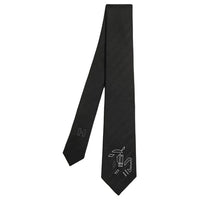 HERMES Mulberry Silk Ties Men's Black