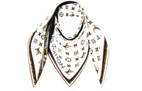 LOUIS VUITTON Monogram Silk Scarves Women's White