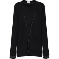 SAINT LAURENT V-Neck Straight Hem Cardigan