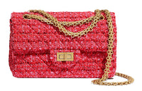 CHANEL 2.55 Cow Leather Crossbody Bag Shoulder Bag Women's Red