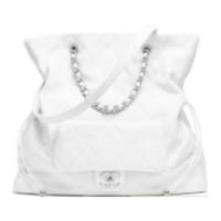 CHANEL Leather Shoulder Bag Women's White
