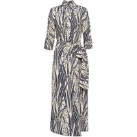 PRADA Long-Sleeved Dresses Women's Blue With White Lettering