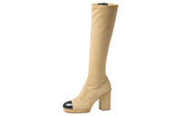 CHANEL Knee-high Boots Women's Beige