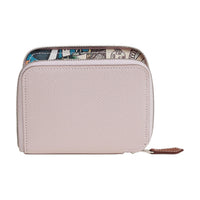 HERMES Silk'In Epsom Calfskin Wallet Women's Light Purple With Light Green Accents