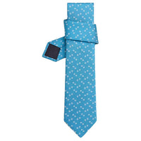 HERMES Silk Ties Men's Aqua Green/White