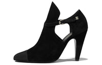 CHANEL Cone Heel High Heels 10.5cm Women's Black