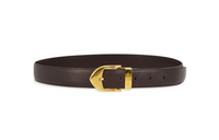 LOUIS VUITTON Logo Carving Silver Hardware Accessories Pin Buckle Leather Leather Belts Women's Umber -