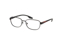 PRADA Metal Square Eyeglass Frames Men's Black