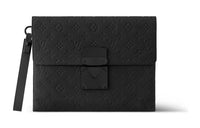 LOUIS VUITTON Leather Clutch Men's Black
