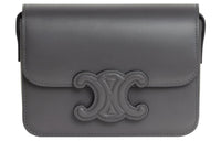 CELINE Triumph Gate Triomphe Smooth Cow Leather Handbag Shoulder Bag Crossbody Bag Women's Gray