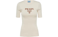 PRADA Logo intarsia Silk Jumper