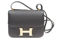 HERMES Constance Epsom Leather Shoulder Bag, Crossbody Bag Mini Women's 89 Noir Black