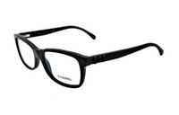 CHANEL Acetate Irregular Shape Eyeglass Frames Women's Black