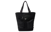 PRADA Nylon And Leather Tote Bag Shopping Bag Shoulder Bag Handbag Women's Black