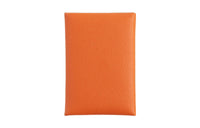 HERMES Calvi Duo Epsom Calfskin Card Holder Mini Women's Orange/Lime