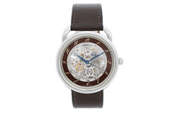 HERMES Arceau Collection Wrist Watch Automatic Mechanical Movement Genuine Leather Strap Cut-Out Dial Men's AR6.710a