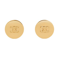 CELINE Triomphe Signet Earrings In Brass With Gold Finish