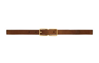 SAINT LAURENT Letter Logo Leather Belts Women's Brown Width: 2cm