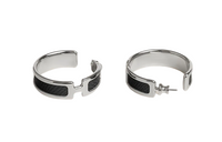 HERMES Earrings Unisex Black