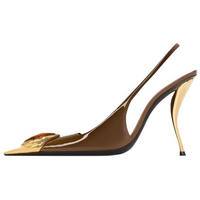 SAINT LAURENT LOULOU Slim Heel High Heels 11cm Women's Dark Brown