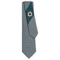 HERMES Mulberry Silk Ties Men's Marine Blue