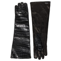 MIU MIU Leather Gloves Women's Black