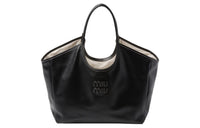MIU MIU Leather Tote Bag, Shopping Bag, Handbag Women's Black