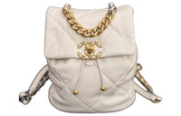 CHANEL 19Bag Sheepskin Backpack Mini Women's White