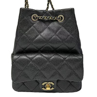 CHANEL Grained Lambskin Backpack Women's Black