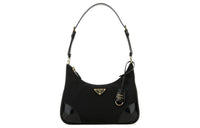 PRADA Recycled Nylon Handbag Shoulder Bag Women's Black