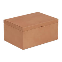 SAINT LAURENT Calfskin Storage Boxes Medium Size Unisex Gold Brown