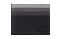 PRADA Cow Leather Card Clip Card Holder Men's Black