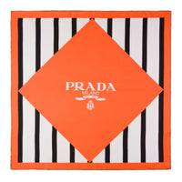 PRADA Fabric Silk Scarves Women's Orange