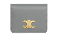 CELINE Shiny Calfskin Wallet Women's Zinc Color