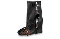 LOUIS VUITTON Mid-Calf Boots 9.5cm Women's Black Brown