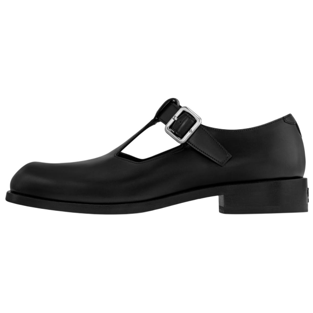 LOUIS VUITTON Diplomat Chunky Heel Mary Jane Shoes Men's Black