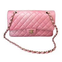 CHANEL Classic Flap CF Cloudy Pearly Goatskin Crossbody Bag Shoulder Bag Women's Light Pink
