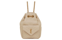 SAINT LAURENT Lambskin Shoulder Bag, Crossbody Bag Mini Women's Beige