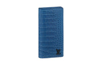 LOUIS VUITTON Brazza Crocodile Leather Card Holder Wallet Men's Marine Blue