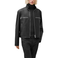 HERMES Leather Jacket Men's Black