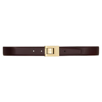 SAINT LAURENT Calfskin, Brass Leather Belts Women's Red Width 3CM